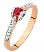 Prsten Bonore - Růžové Zlato 585 - Rubín 0,15 Ct