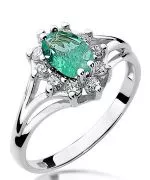 Prsten Bonore - Bílé Zlato 585 - Smaragd 0,8 ct