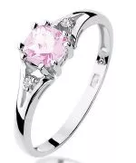 Prsten Bonore - Bílé Zlato 585 - Růžový Topaz 0,7 ct
