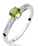 Prsten Bonore - Bílé Zlato 585 - Olivín 0,6 Ct