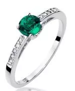 Prsten Bonore - Bílé Zlato 585 - Smaragd 0,5 ct