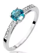 Prsten Bonore - Bílé Zlato 585 - Topaz 0,5 ct