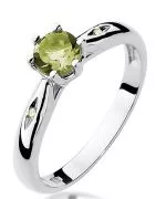 Prsten Bonore - Bílé Zlato 585 - Olivín 0,6 Ct