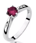 Prsten Bonore - Bílé Zlato 585 - Rubín 0,6 ct