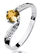 Prsten Bonore - Bílé Zlato 585 - Citrín 0,5 Ct