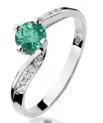 Prsten Bonore - Bílé Zlato 585 - Smaragd 0,5 ct