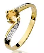 Prsten Bonore - Zlato 585 - Citrín 0,6 Ct