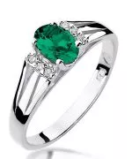 Prsten Bonore - Bílé Zlato 585 - Smaragd 0,4 ct