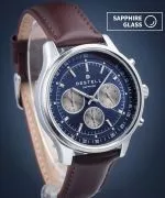 Hodinky DESTELL Circinus Blue Silver Brown Leather Chronograph Sapphire