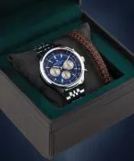 Hodinky pánské DESTELL Circinus Blue Silver Steel Chrono Sapphire Gift Set