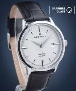 Hodinky DESTELL Pictor Silver Black Leather Sapphire