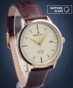 Hodinky DESTELL Pictor Gold Brown Leather Sapphire