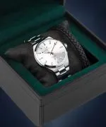 Hodinky pánské DESTELL Aries Full Silver Steel Sapphire Gift Set