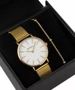 BOWA New York White-Gold Mesh 38 Gift Set (hodinky + náramek)