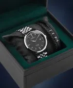 Hodinky pánské DESTELL Pictor Black Silver Steel Sapphire Gift Set
