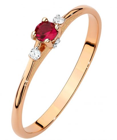 Prsten Bonore - Růžové Zlato 585 - Rubín 0,15 Ct