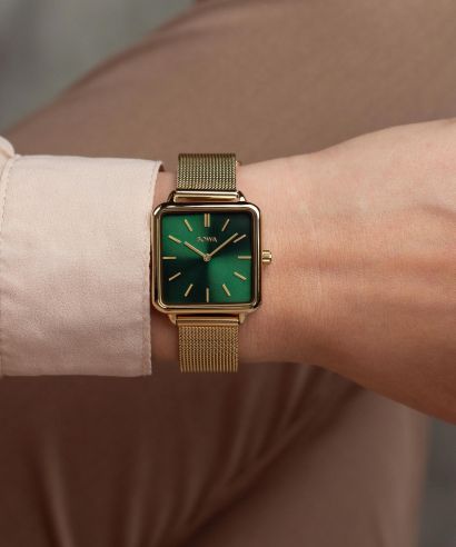 Hodinky BOWA Vienna Green Gold Mesh 29