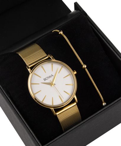 BOWA Praha Silver-Gold Mesh 38 Gift Set (hodinky + náramek)