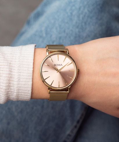 Hodinky BOWA Praha Pink-Gold Mesh 38