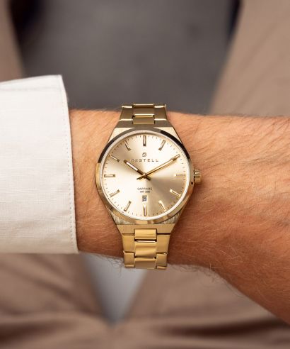 Hodinky DESTELL Aries Full Gold Steel Sapphire