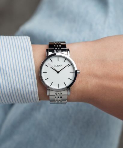 Hodinky BOWA Tokyo White Silver Steel 33