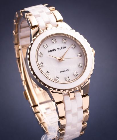 Dámské hodinky Anne Klein Diamond-accented AK-2712WTGB