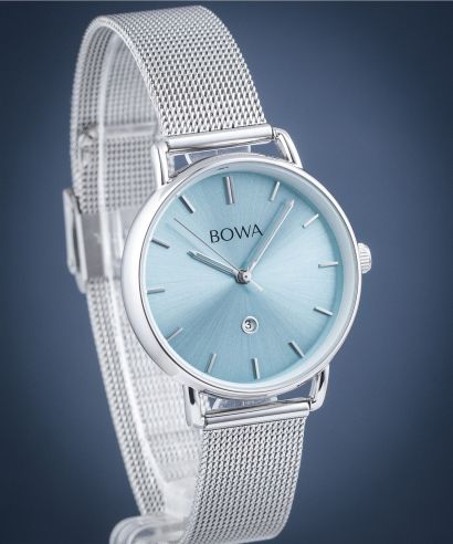 Hodinky BOWA Milan Ice-Blue Silver Mesh 34