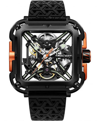 Hodinky Ciga Design X Series Black & Orange Skeleton Automatic