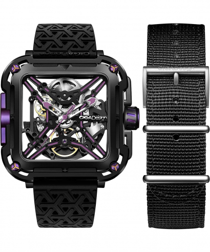Hodinky Ciga Design X Series Black & Purple Skeleton Automatic
