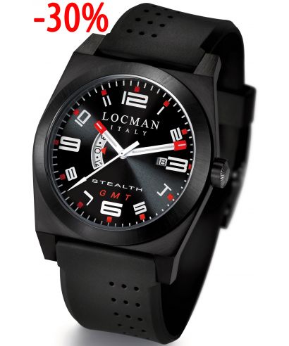Pánské hodinky Locman Stealth GMT 0200BKBKFRD1GOK
