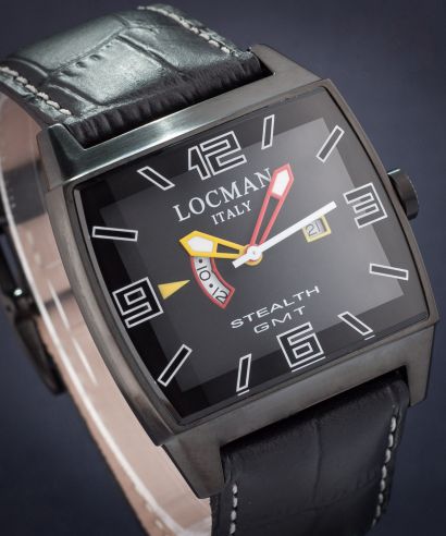 Pánské hodinky Locman Stealth GMT 0300BKBKFYLRPSK
