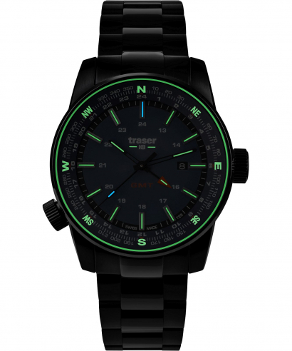 Pánské hodinky Traser P68 Pathfinder GMT Green SS TS-109525