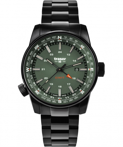 Pánské hodinky Traser P68 Pathfinder GMT Green SS TS-109525