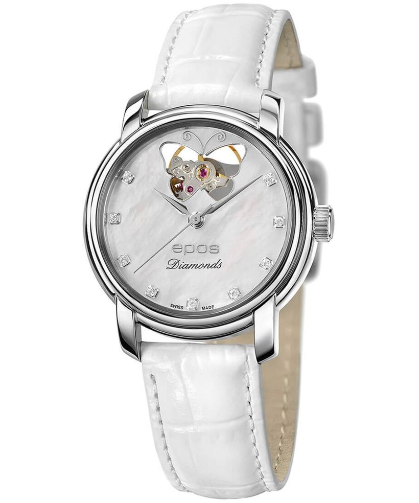 Dámské hodinky Epos Ladies Diamonds Open Heart Automatic 4314.133.20.89.10