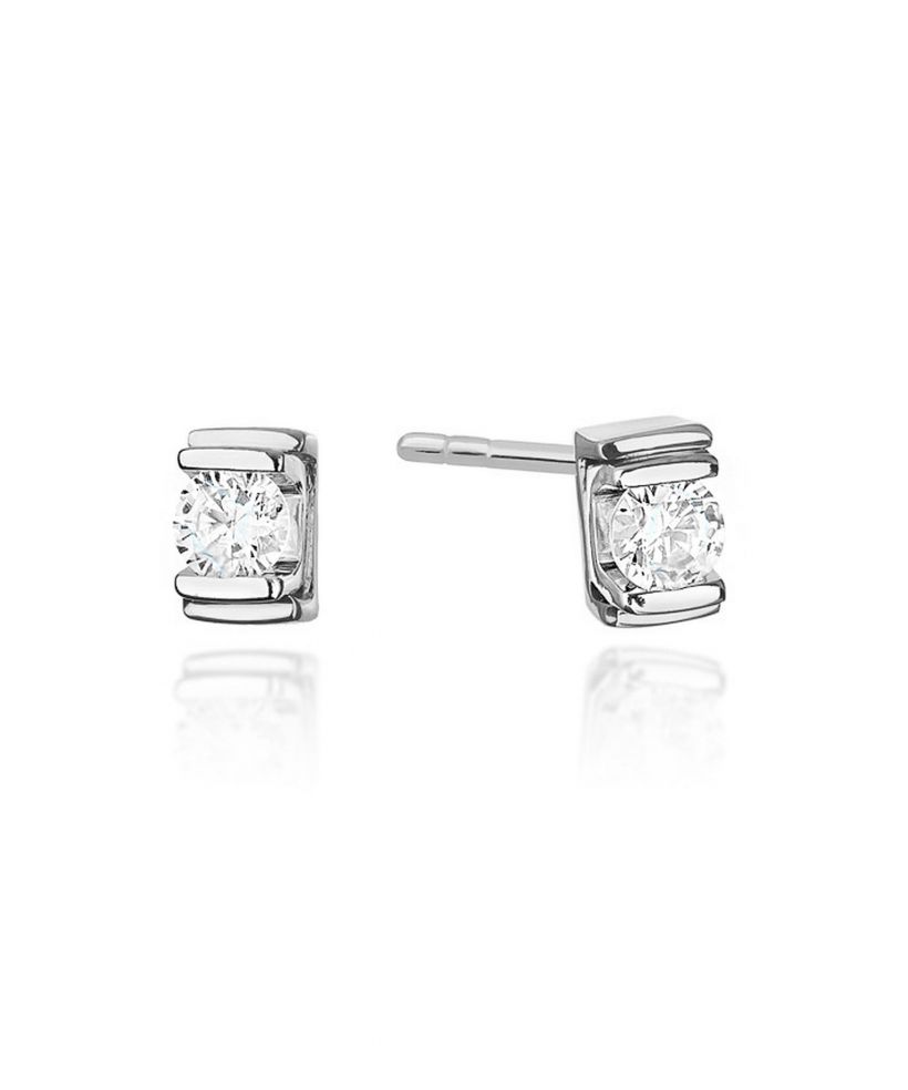 Náušnice Bonore - Bílé Zlato 585 - Diamant 0,1 ct