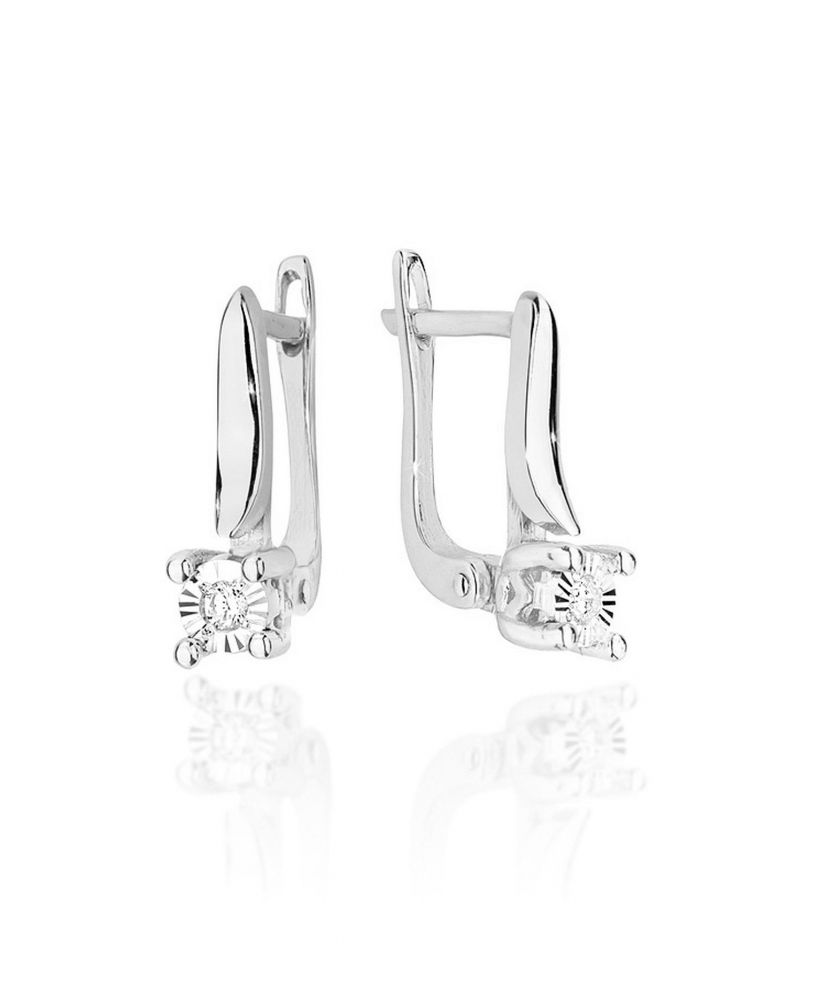 Náušnice Bonore - Bílé Zlato 585 - Diamant 0,03 ct