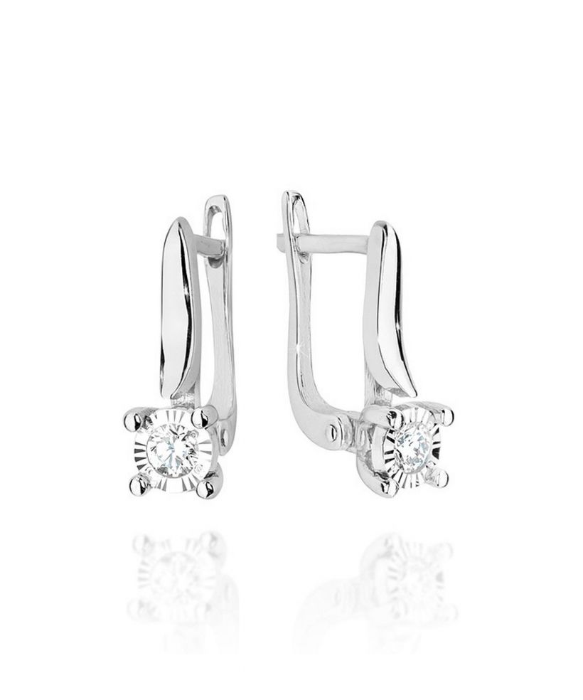 Náušnice Bonore - Bílé Zlato 585 - Diamant 0,08 ct