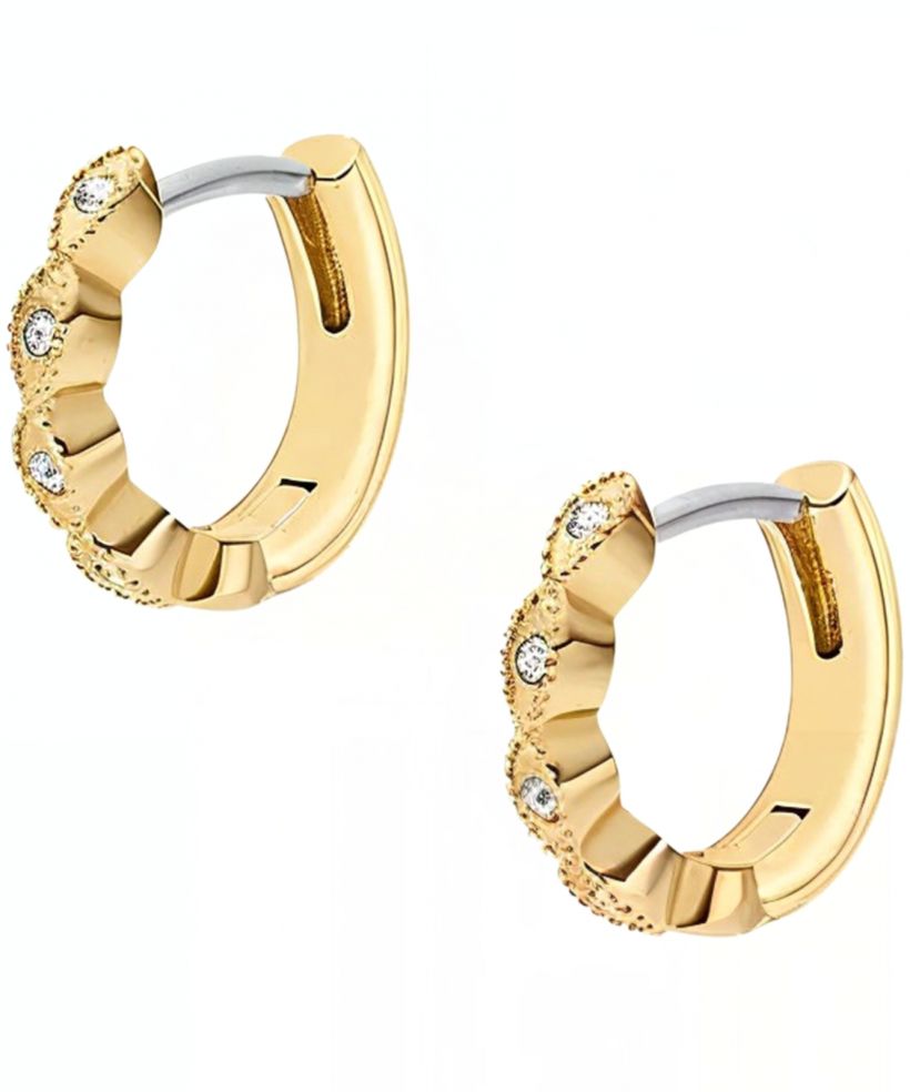 Náušnice Fossil Ellis Pavé Glitz Gold-Tone