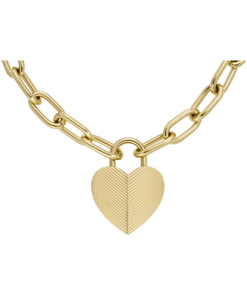 Náhrdelník Fossil Harlow Linear Texture Heart