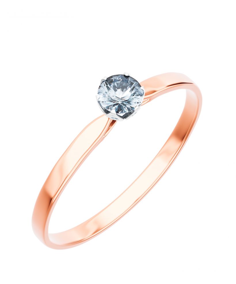 Prsten Bonore - Růžové Zlato 585 - Diamant 0,5 Ct