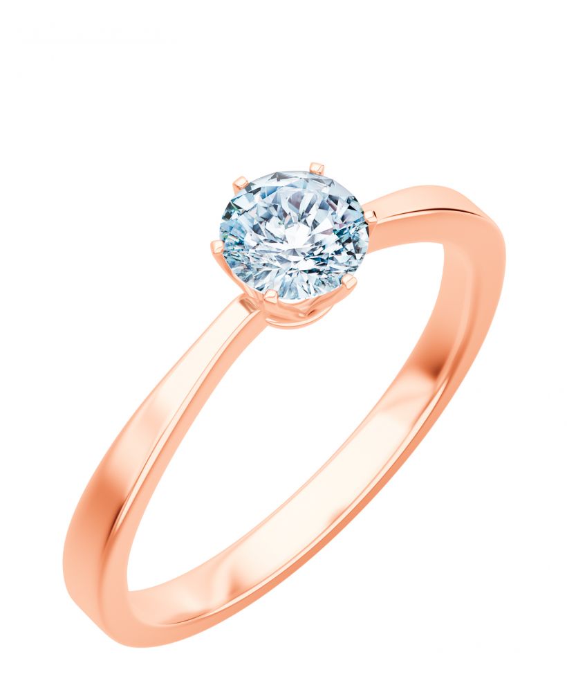 Prsten Bonore - Růžové Zlato 585 - Diamant 0,7 Ct