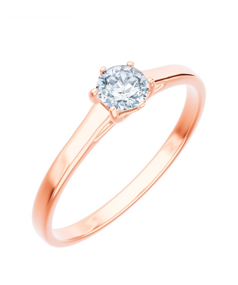 Prsten Bonore - Růžové Zlato 585 - Diamant 0,5 Ct