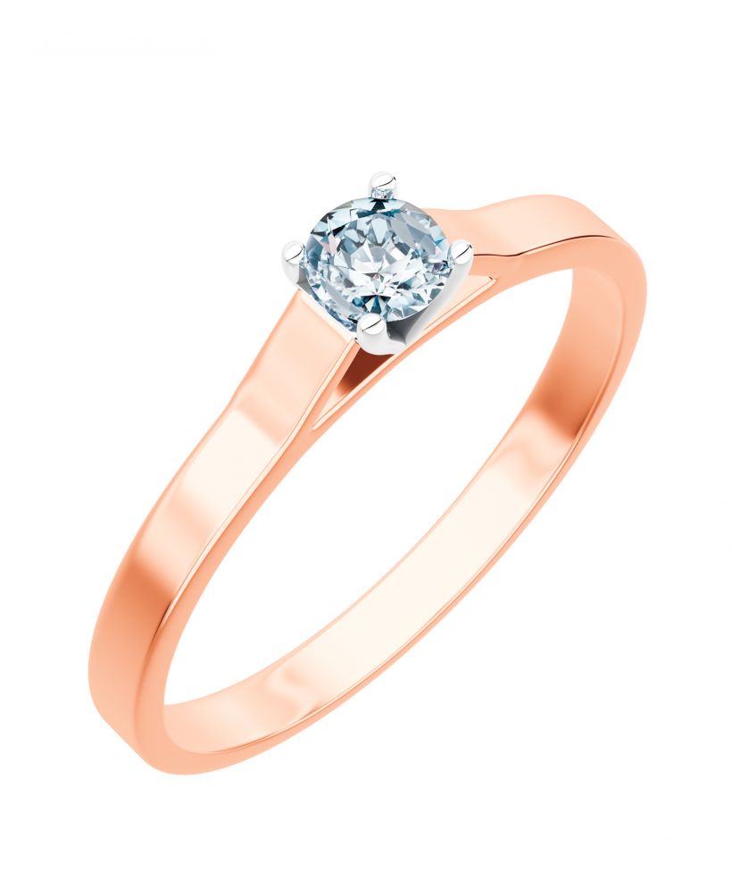 Prsten Bonore - Růžové Zlato 585 - Diamant 0,4 Ct