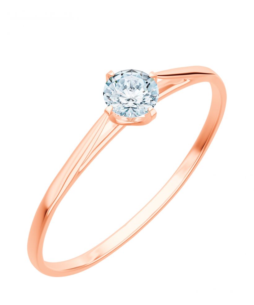 Prsten Bonore - Růžové Zlato 585 - Diamant 0,4 Ct