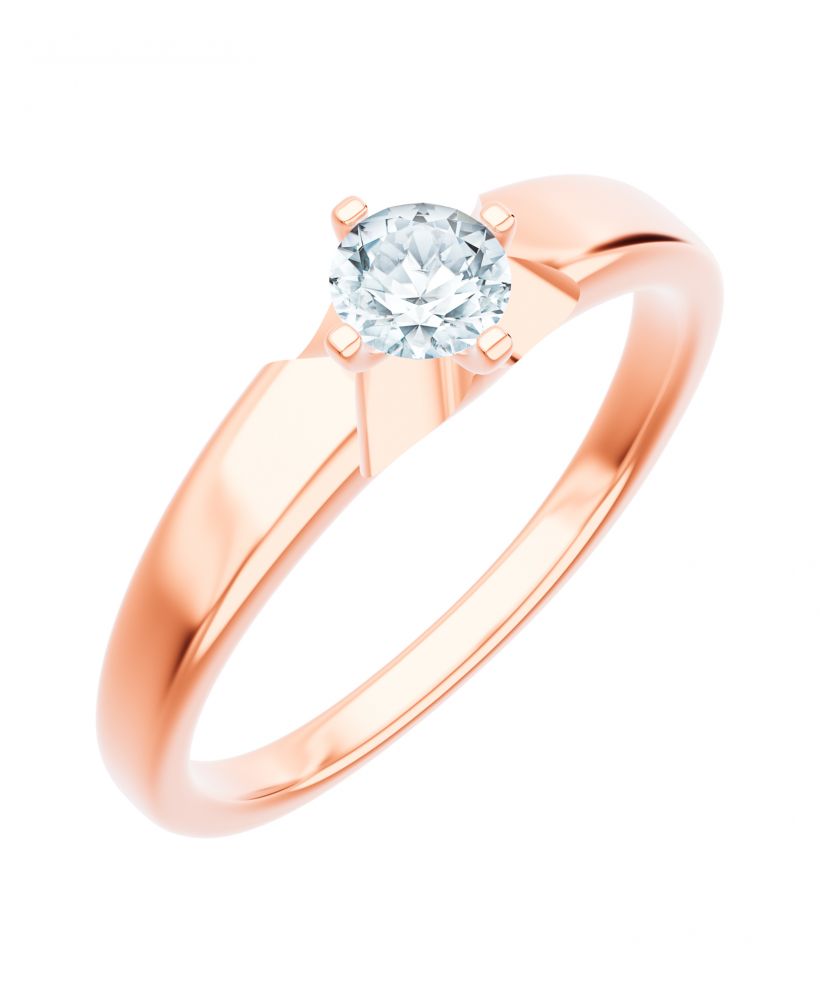 Prsten Bonore - Růžové Zlato 585 - Diamant 0,5 Ct