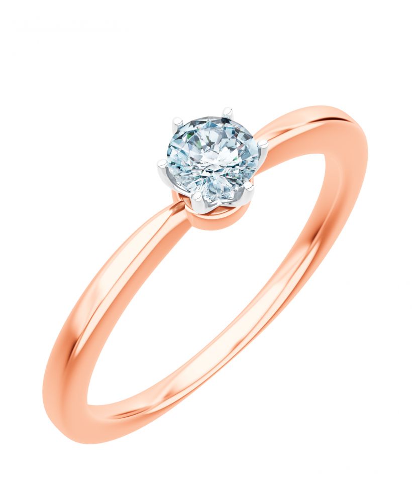 Prsten Bonore - Růžové Zlato 585 - Diamant 0,5 Ct