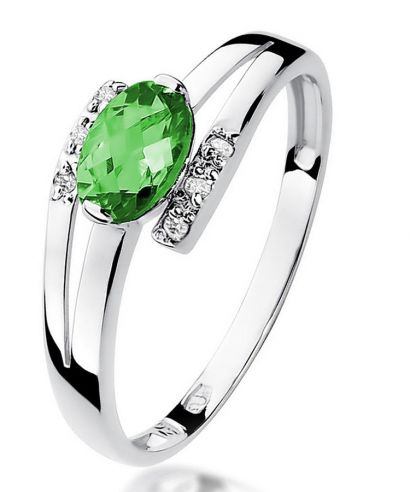 Prsten Bonore - Bílé Zlato 585 - Smaragd 0,4 ct
