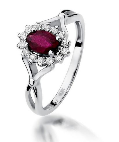 Prsten Bonore - Bílé Zlato 585 - Rubín 0,6 ct