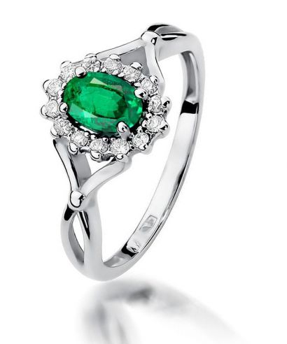 Prsten Bonore - Bílé Zlato 585 - Smaragd 0,4 ct