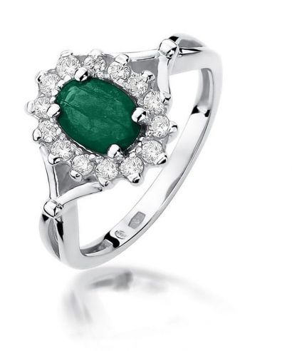 Prsten Bonore - Bílé Zlato 585 - Smaragd 0,8 ct